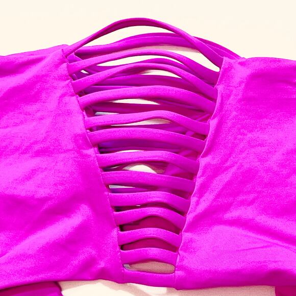 L Space Bikini Bottom Harrington Bitsy Size XS Bright Fuchsia Pink Swimwear New - Picture 6 of 8